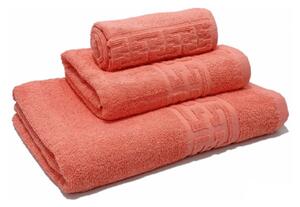 Set 3 Prosoape Baie Bumbac 100% Model Grecesc 500 g - Corai