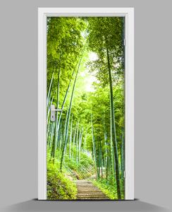 Autocolant de uşă pădure de bambus