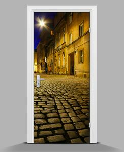Autocolant de uşă Orașul vechi pe timp de noapte