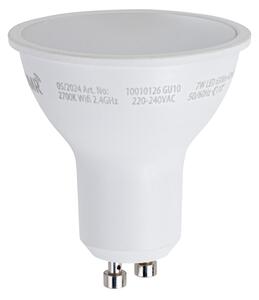 Set de 5 becuri LED inteligente GU10 50mm, reglabile, opale, 7W, 630 lm, 2700K