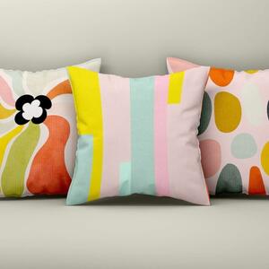 Set 3 fete perna decorative 43x43cm, Model Abstract Colorat