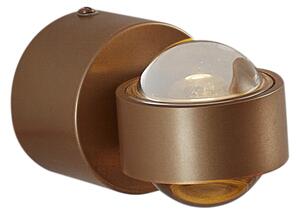 Lampă de perete de design bronz închis incl. LED IP44 - Lens