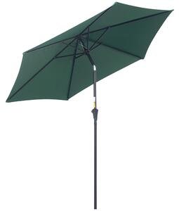 Outsunny Umbrelă Reclinabilă pentru Plajă și Grădină, Aluminiu și Poliester, Φ2.6×2.35m, Verde Închis | Aosom Romania