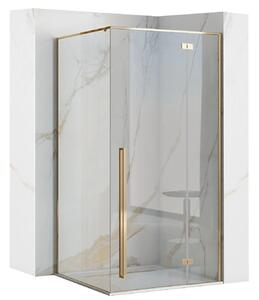 Rea Fargo Gold, cabină de duș cu ușă cu un canat 100 (uşă) x 80 (perete) x 195 cm, sticlă transparentă de 6 mm, profil auriu, REA-K4907