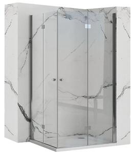 Rea Fold N2, cabină de duș cu ușă rabatabilă 110 (uşă) x 110 (uşă), sticlă transparentă de 6 mm, profil cromat, KAB-00018
