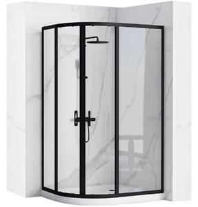Rea Look, cabină de duș pătrată 100x80x190 cm, sticlă transparentă de 5 mm, profil negru, REA-K7900