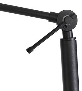 Lampă de podea neagră reglabilă cu abajur negru și interior auriu 50cm - Editor