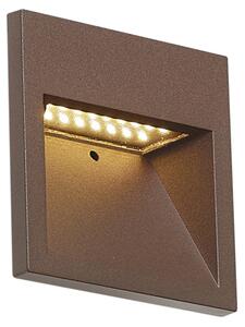 Lampă de perete modernă maro rugină pătrată, inclusiv LED IP54 - Gem