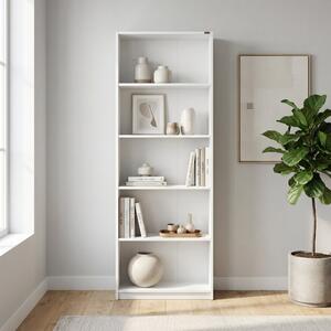 Biblioteca Adore Nurdan, 5 rafturi, 58x170x23 cm Alb