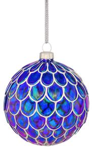 Glob de Craciun din sticla ENCHANTED 10 cm, albastru