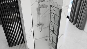 Rea Molier, usa de dus plianta 80x190cm, sticla transparenta 6mm, profil negru, REA-K8537