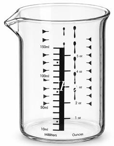 Cana gradata Pufo din sticla pentru masurare ingrediente, 150 ml, transparenta