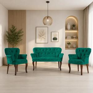 Set canapea 2 locuri cu 2 fotolii, Cafe Homs,verde