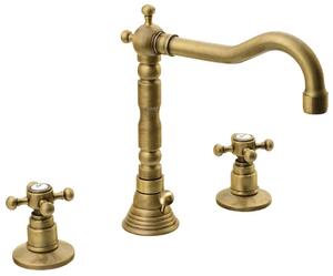 Sapho Sapho, baterie lavoar cu trei elemente ANTEA, cu gura retro, cu evacuare, bronz, 3226