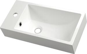 Sapho Sapho, chiuveta din marmura turnata ARIANA 50x10x25 cm, alba, robinet stanga, SM012