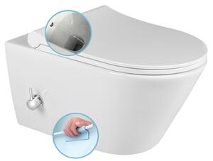 Sapho Sapho, WC suspendat AVVA PORTO Rimless, robinet integrat și spray bideu 35,5x53 cm, alb, 100315