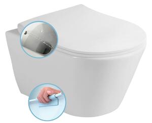Sapho Sapho, vas de toaletă suspendat AVVA CLEANWASH cu bideu. cu spray, Rimless, 35,5x53cm, alb, 100312