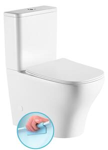 Sapho Sapho, vas combinat WC BELLO FĂRĂ BORDE cu rezervor, deșeuri inferioare/spate, PC103WR