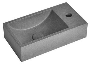 Sapho Sapho, chiuveta din beton CREST R cu priza, 40x22 cm, granit negru, AR409