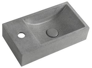 Sapho Sapho, chiuveta din beton CREST L cu priza, 40x22 cm, granit negru, AR403