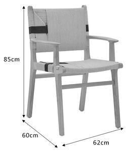 Fotoliu Olivier lemn de fag culoare lemn natural cu funie culoare lemn naturala si negru 62x60x85cm