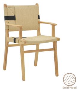 Fotoliu Olivier lemn de fag culoare lemn natural cu funie culoare lemn naturala si negru 62x60x85cm