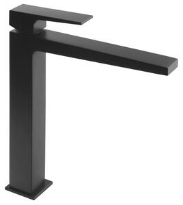 Sapho Sapho, baterie de lavoar de sine stătătoare DIMY înaltă fără priză, gura prelungită, negru mat, DM006BL