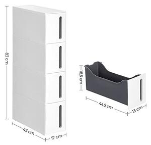 Raft pentru bucatarie, Songmics, Gri-Alb, 45x17x84 cm