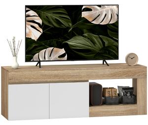 HOMCOM Dulap pentru TV de 60" cu Dulăpior, 2 Uși și Raft Deschis, Mobilier TV din Lemn, 140x40x48 cm, Lemn Natural | Aosom Romania
