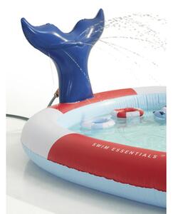 Piscină gonflabilă Essentials cu tobogan model balenă 203x89x173 cm albastru