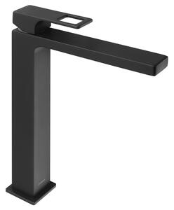 Sapho Sapho, baterie de lavoar autonomă FORATA înaltă fără priză, gura prelungită, negru mat, FT007/15