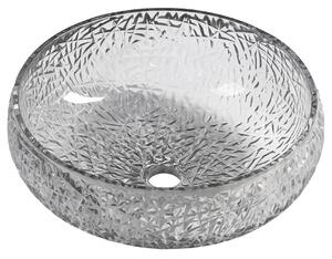 Sapho Sapho, chiuvetă din sticlă gravată GAVIOTA deasupra Ø 42 cm, neagră, TY306