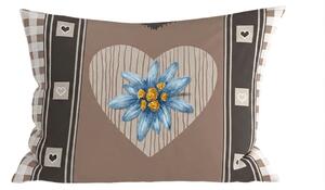 Fata de perna din amestec de bumbac HEART RETRO POLY 50x70 cm, maro