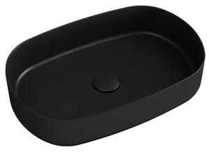 Sapho Sapho, chiuvetă de blat ceramică INFINITY OVAL, 55x36 cm, negru mat, 10NF65055-2N
