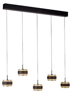 Lustră Pendul PURE, Falling Rings, reglabil, Negru, Camera de zi, Metal, Modern
