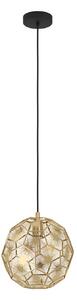 EGLO Lampă suspendată Skoura, culoare alamă, Ø 30 cm, oțel, E27, reglabil, Auriu / Alamă, Camera de zi / sufragerie, Metal, Modern, glob