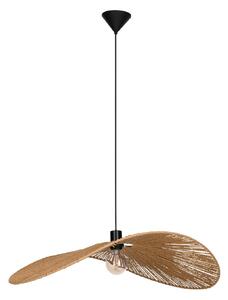 EGLO Lampă suspendată Siruela, 80 x 60 cm, maro, cablu din hârtie, E27, reglabil, Maro / Rugină, Camera de zi / sufragerie, Hârtie / Carton