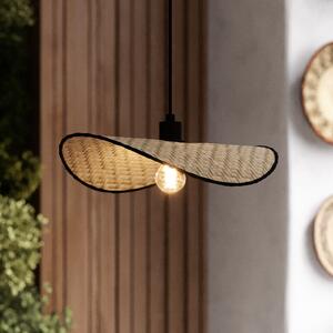 EGLO Lampă suspendată Marywell, bambus natural, 50 x 35 cm, E27, reglabil, Lemn, Camera de zi / sufragerie, Bamboo