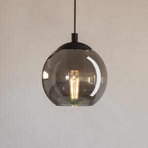 EGLO Lampă suspendată Ariscani, gri fumuriu, Ø 20 cm, sticlă, E27, reglabil, Negru, Camera de zi / sufragerie, Sticlă, Modern, glob