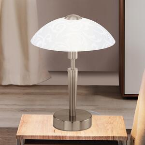 EGLO Lampa de masă SOLO 1, nichel mat, înălțime 32 cm, metal/sticlă, dimabil, reglabil, Metalic, Camera de zi / sufragerie, Metal, Modern