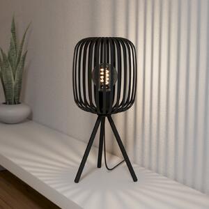 EGLO Lampa de masă Romazzina, negru, înălțime 44 cm, metal, E27, Negru, Camera de zi / sufragerie, Metal, Modern, Tripod