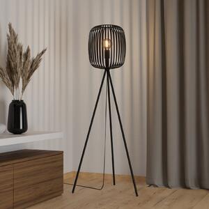 EGLO Lampadar Romazzina, negru, înălțime 141 cm, metal, E27, Negru, Camera de zi / sufragerie, Metal, Modern, Tripod