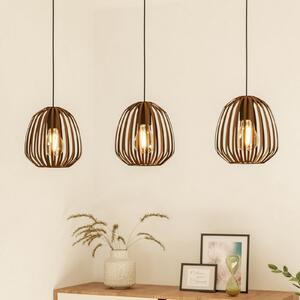 EGLO Lampă suspendată Espinal, bronz periat, lungime 90 cm, 3 becuri., reglabil, Bronz / Alamă Veche, Camera de zi / sufragerie, Metal, Modern