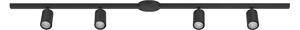 EGLO Set de șine EASY TRACK, negru, 4 spoturi GU10, lungime 193 cm, reglabil, Negru, Camera de zi / sufragerie, Metal, Modern