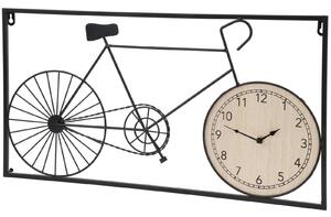 Decorațiune de perete metalică bicicletă retro și ceas, 60 x 32 x 5 cm