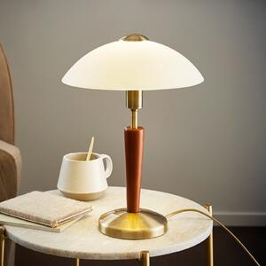 EGLO Lampă de masă SOLO 1, brunată/nuc, înălțime 35 cm metal/sticlă dimabilă, reglabil, Maro / Rugină, Camera de zi / sufragerie, Metal, Modern
