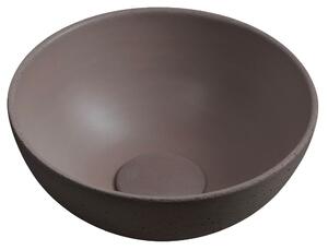 Sapho Sapho, Chiuvetă de blat din beton MINOR, diametru 26 cm, maro închis, MR26015