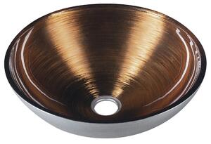 Sapho Sapho, chiuveta de blat din sticla MURANO WENGE, diametru 40cm, cupru/argintiu, AL5318-66