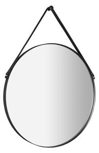 Sapho Sapho, oglinda rotunda ORBITER cu curea din piele, aproximativ 50cm, mat negru, ORT050