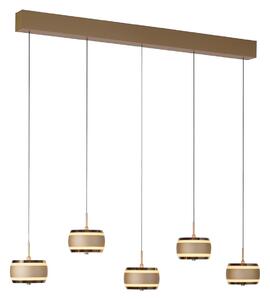 Lustră Pendul PURE, Falling Rings, reglabil, Bronz / Alamă Veche, Camera de zi, Metal, Modern